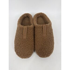 BOMBAS Sunday Slippers Sherpa Dark Carmel House Shoes Slip-On Women's 6